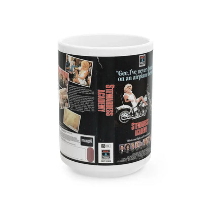 STEWARDESS ACADEMY (VHS COVER) - White Coffee Mug 15oz - Go Mug Yourself