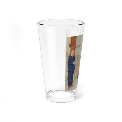 Sticking out His Tongue, The Saturday Evening Post cover, February 7, 1959 (Magazine Illustration) Pint Glass 16oz - Go Mug Yourself
