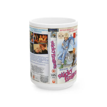 STICKY FINGERS (VHS COVER) - White Coffee Mug 15oz - Go Mug Yourself