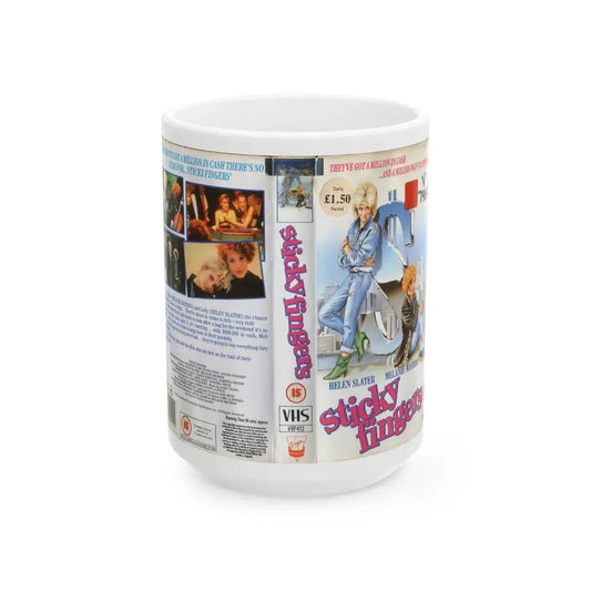 STICKY FINGERS (VHS COVER) - White Coffee Mug 15oz - Go Mug Yourself