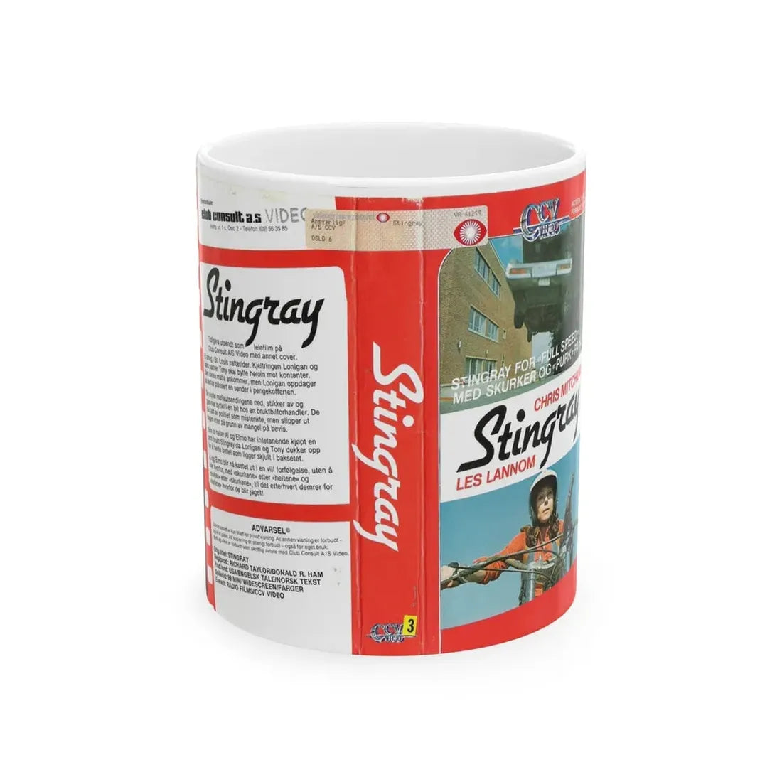 STINGRAY (VHS COVER) - White Coffee Mug 11oz - Go Mug Yourself