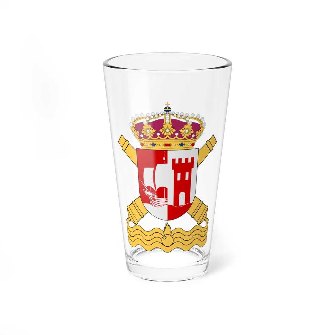 Stockholms kustartilleriförsvar vapen (Sweden) (Coat of Arms) Pint Glass 16oz 16oz - Go Mug Yourself