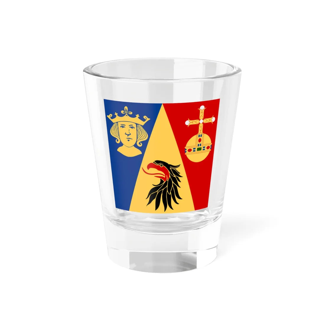 Stockholms lan vapenflagga (Sweden) Shot Glass 1.5oz 1.5oz - Go Mug Yourself