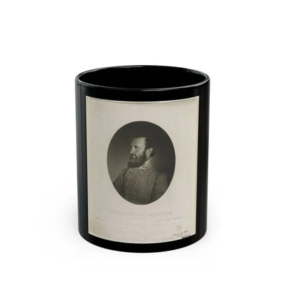 Stonewall Jackson From A Photograph From Life (U.S. Civil War) Black Coffee Mug-11oz-Go Mug Yourself