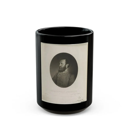 Stonewall Jackson From A Photograph From Life (U.S. Civil War) Black Coffee Mug-15oz-Go Mug Yourself