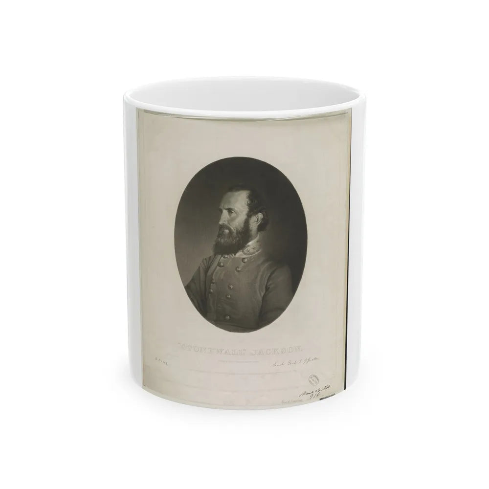 Stonewall Jackson From A Photograph From Life (U.S. Civil War) White Coffee Mug-11oz-Go Mug Yourself