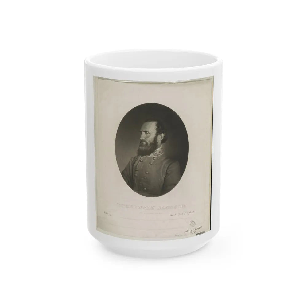 Stonewall Jackson From A Photograph From Life (U.S. Civil War) White Coffee Mug-15oz-Go Mug Yourself