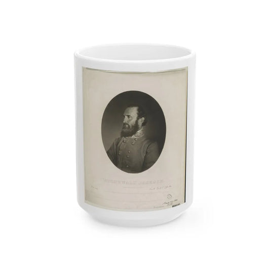 Stonewall Jackson From A Photograph From Life (U.S. Civil War) White Coffee Mug-15oz-Go Mug Yourself