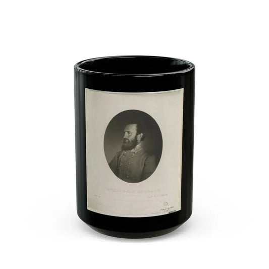 Stonewall  Jackson From A Photograph From Life (U.S. Civil War) Black Coffee Mug 15oz - Go Mug Yourself