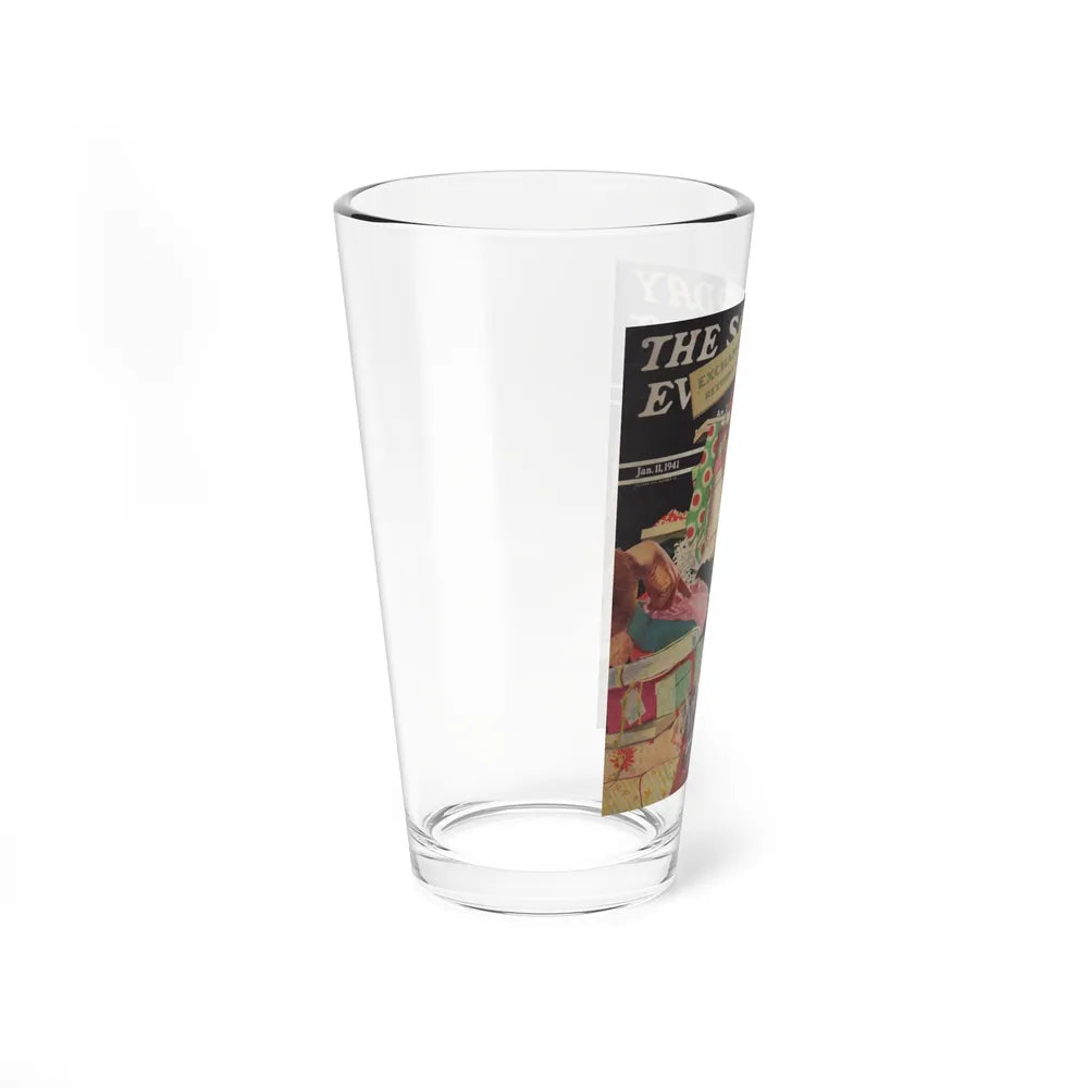 Store Gift Exchange, The Saturday Evening Post, January 11, 1941 (Magazine Illustration) Pint Glass 16oz - Go Mug Yourself