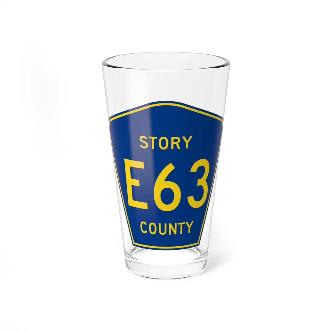 Story County Route E63 IA (Iowa) (Road Sign) Pint Glss 16oz 16oz - Go Mug Yourself