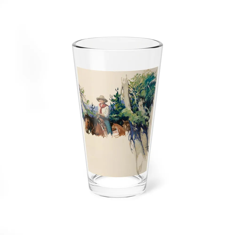 Story Illustration of a Cowgirl (Magazine Illustration) Pint Glass 16oz-16oz-Go Mug Yourself