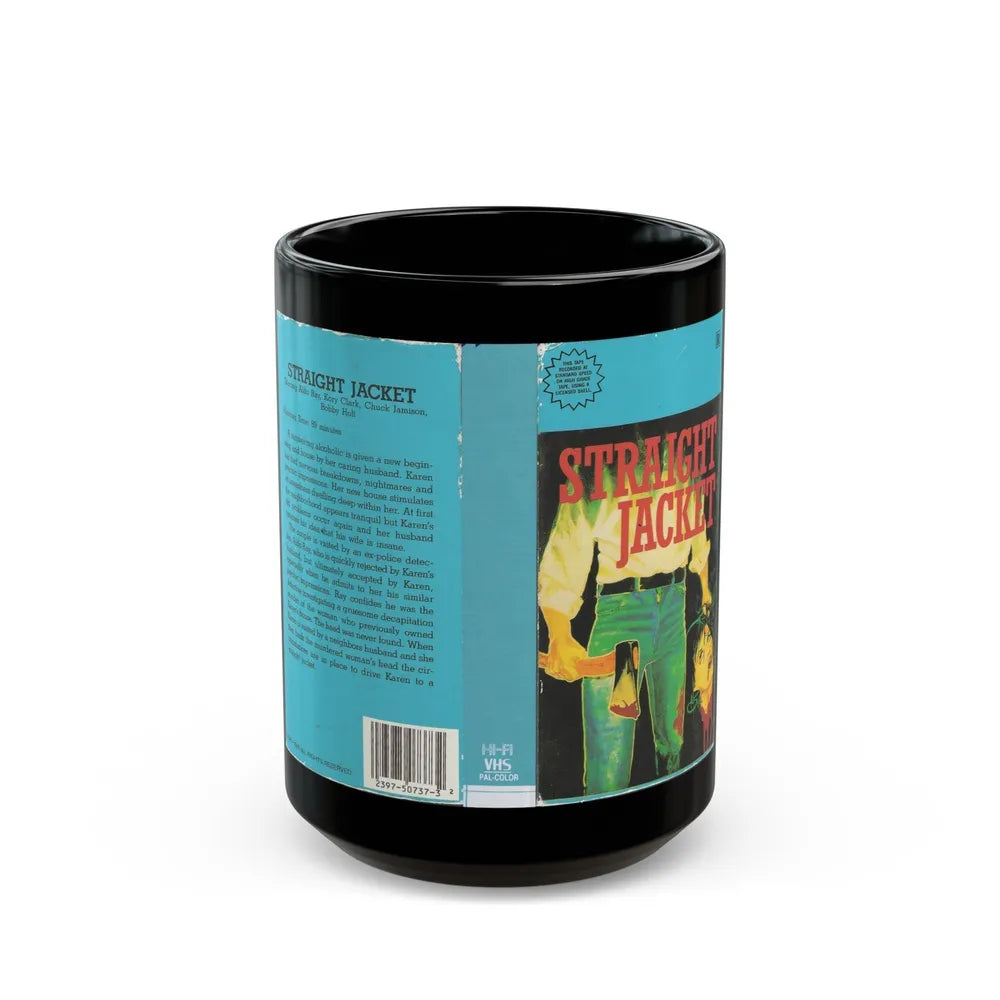 STRAIGHT JACKET (VHS COVER) - Black Coffee Mug-15oz-Go Mug Yourself