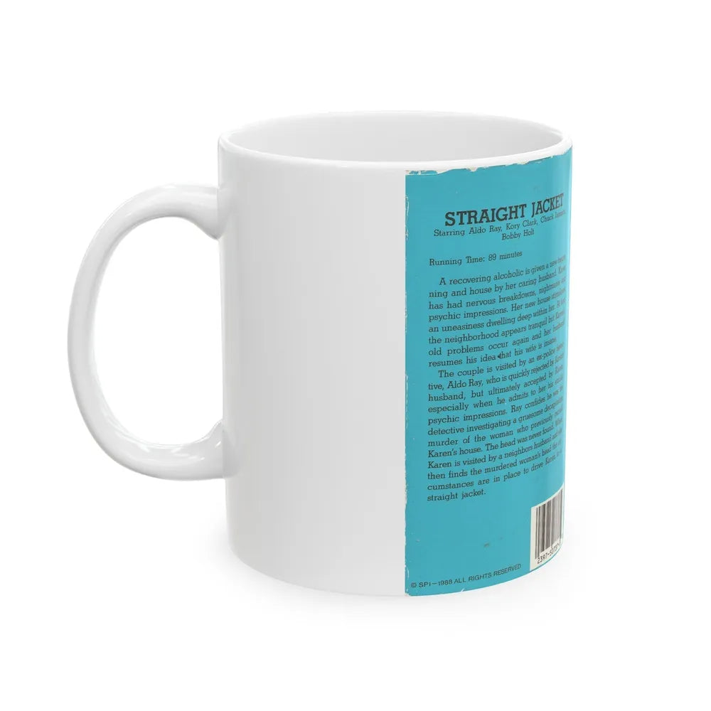 STRAIGHT JACKET (VHS COVER) - White Coffee Mug-Go Mug Yourself