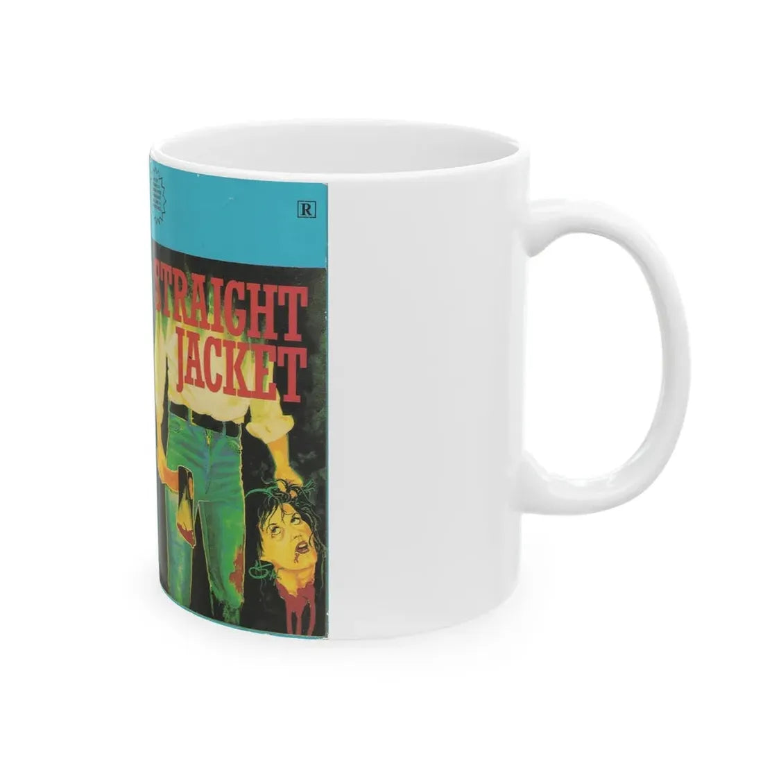 STRAIGHT JACKET (VHS COVER) - White Coffee Mug - Go Mug Yourself