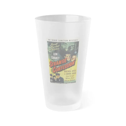 STRANGE CONFESSION 1945 Movie Poster - Frosted Pint Glass 16oz Default Title - Go Mug Yourself