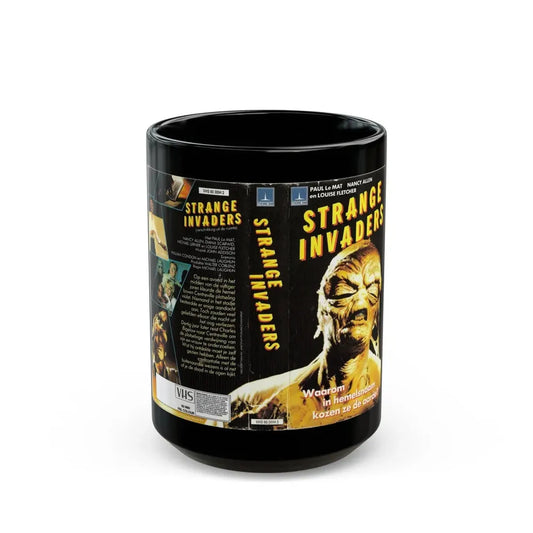 STRANGE INVADERS (VHS COVER) - Black Coffee Mug 15oz - Go Mug Yourself