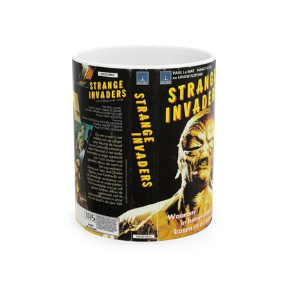 STRANGE INVADERS (VHS COVER) - White Coffee Mug 11oz - Go Mug Yourself