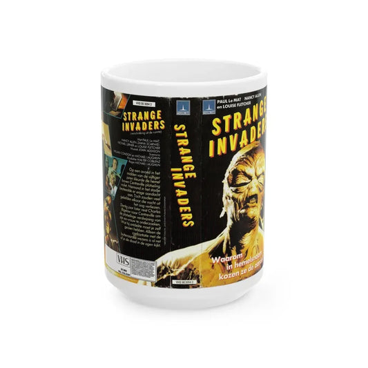 STRANGE INVADERS (VHS COVER) - White Coffee Mug 15oz - Go Mug Yourself