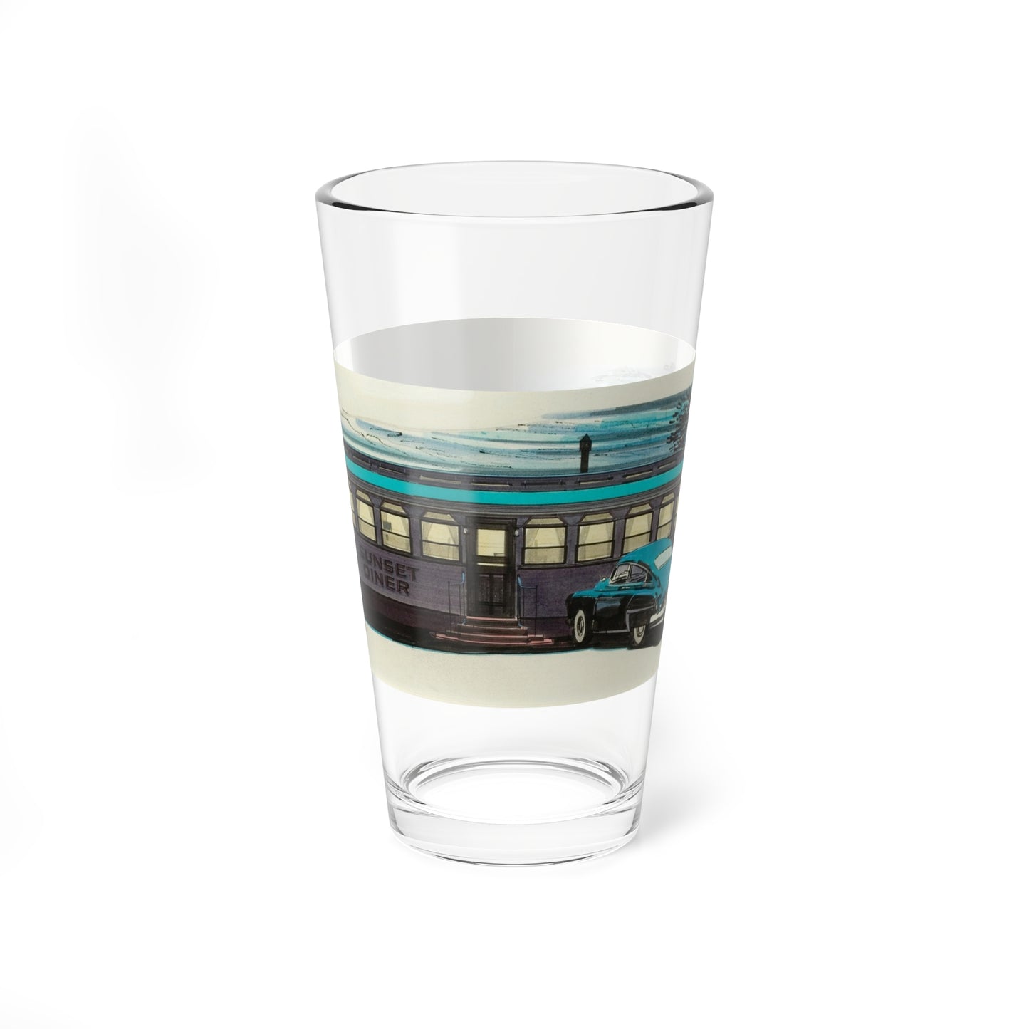 Strangers in the Night, Saturday Evening Post illustration (Magazine Illustration) Pint Glass 16oz-16oz-Go Mug Yourself