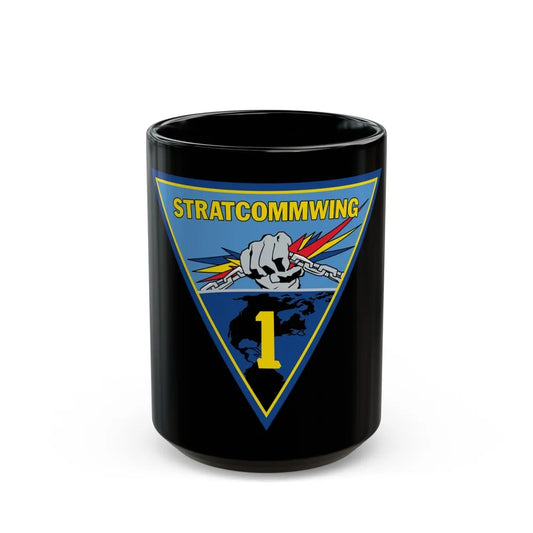 STRATCOMMWING 1 (U.S. Navy) Black Coffee Mug-15oz-Go Mug Yourself