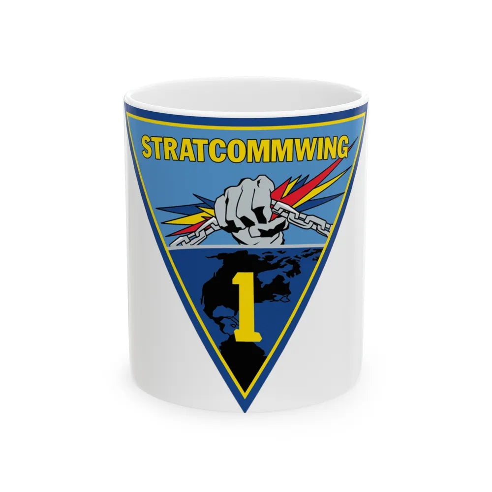 STRATCOMMWING 1 (U.S. Navy) White Coffee Mug-11oz-Go Mug Yourself