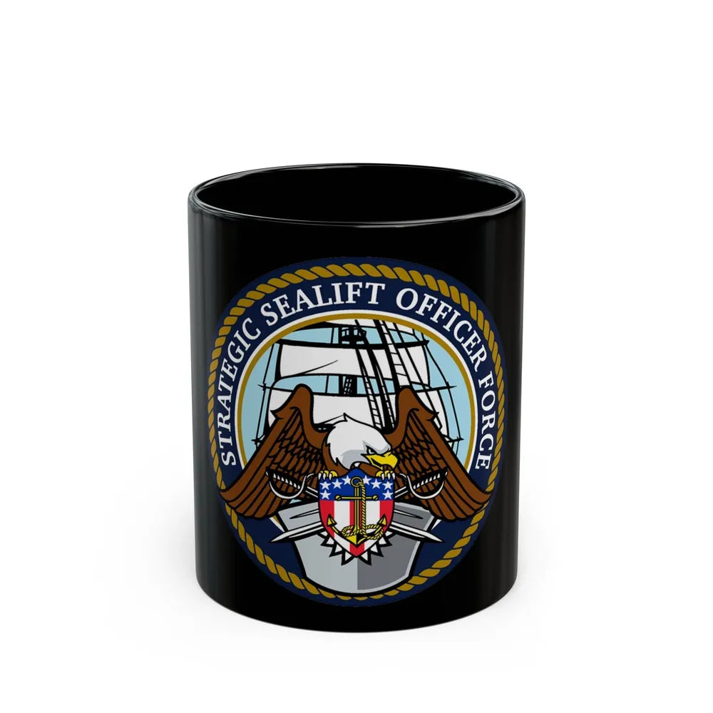 Strategic Sealift Officer Force (U.S. Navy) Black Coffee Mug-11oz-Go Mug Yourself