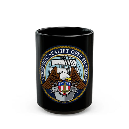 Strategic Sealift Officer Force (U.S. Navy) Black Coffee Mug-15oz-Go Mug Yourself