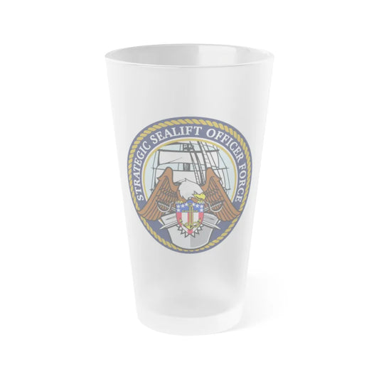 Strategic Sealift Officer Force (U.S. Navy) Frosted Pint Glass 16oz-Go Mug Yourself