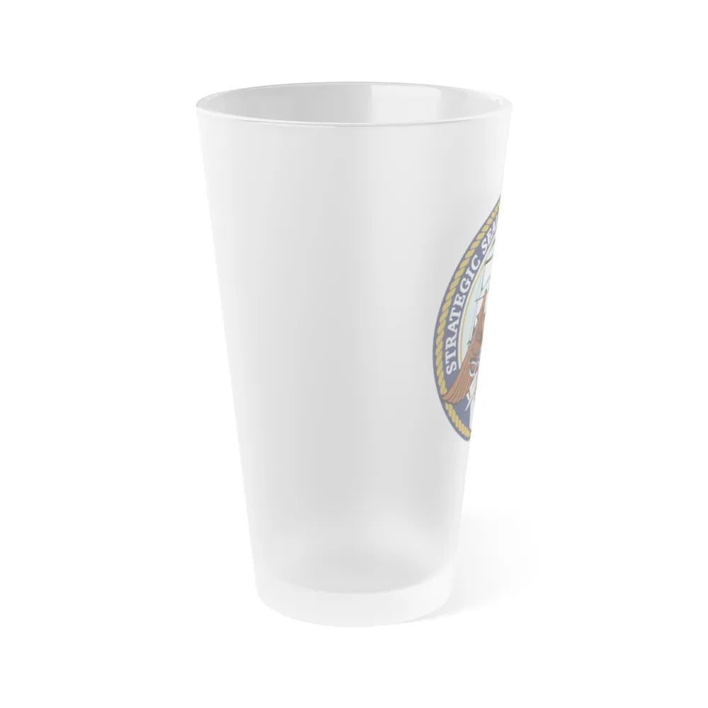 Strategic Sealift Officer Force (U.S. Navy) Frosted Pint Glass 16oz-Go Mug Yourself