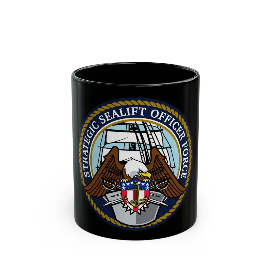 Strategic Sealift Officer Force (U.S. Navy) Black Coffee Mug 11oz - Go Mug Yourself