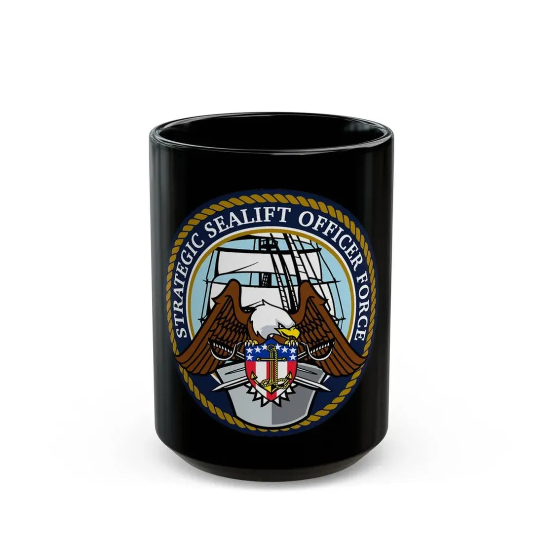 Strategic Sealift Officer Force (U.S. Navy) Black Coffee Mug 15oz - Go Mug Yourself