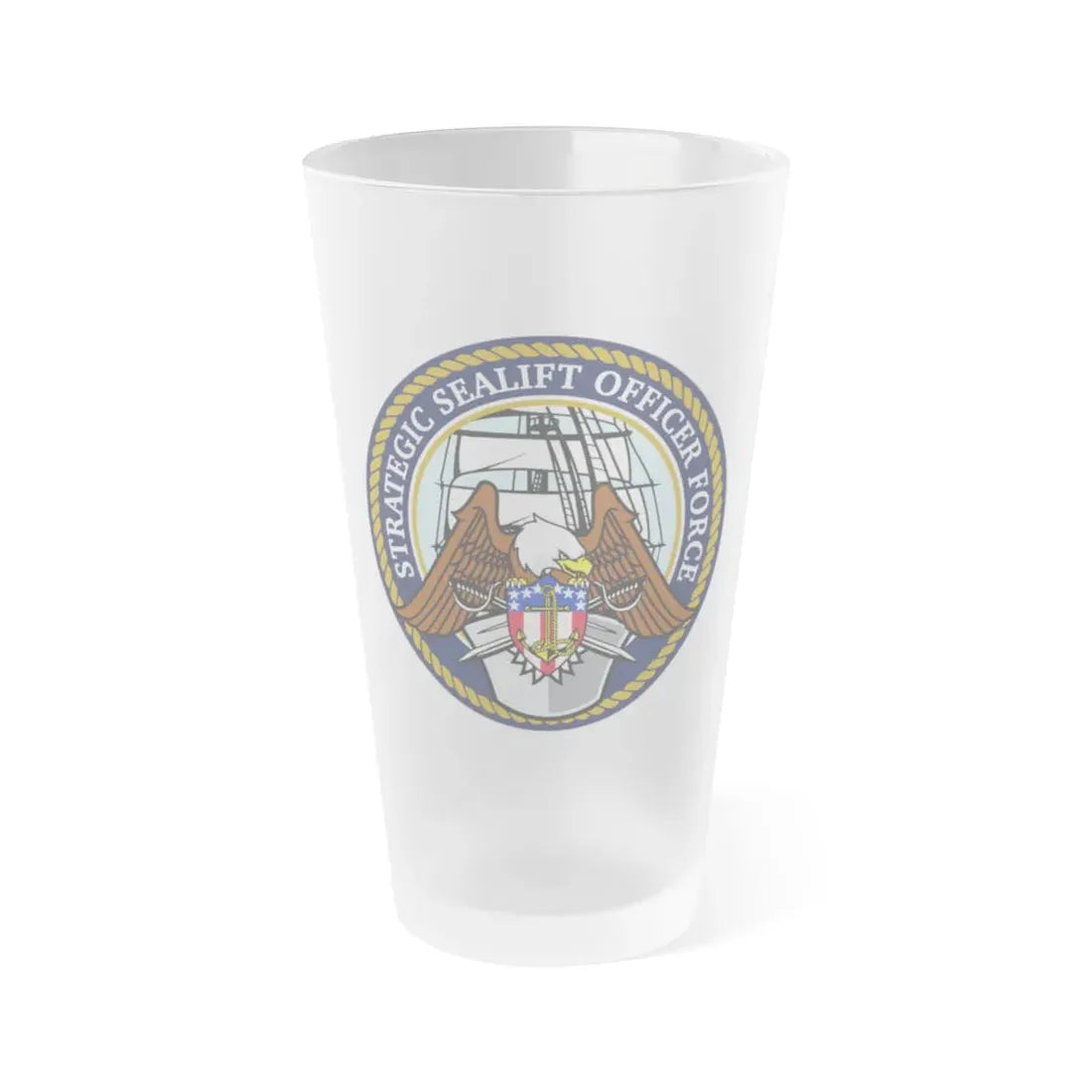 Strategic Sealift Officer Force (U.S. Navy) Frosted Pint Glass 16oz Default Title - Go Mug Yourself