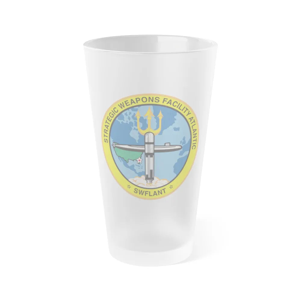 Strategic Weapons Facility Atlantic (U.S. Navy) Frosted Pint Glass 16oz-Go Mug Yourself