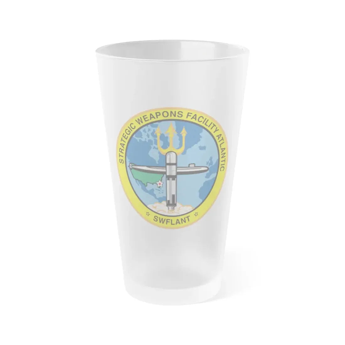 Strategic Weapons Facility Atlantic (U.S. Navy) Frosted Pint Glass 16oz Default Title - Go Mug Yourself