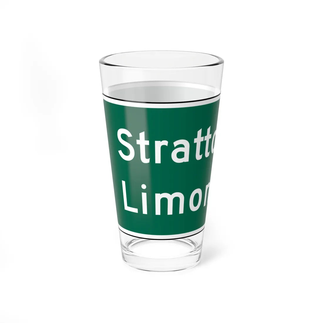 Stratton 16 Limon 16 MUTCD D2-2 (Colorado) (Road Sign) Pint Glass 16oz - Go Mug Yourself