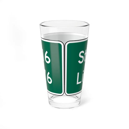 Stratton 16 Limon 16 MUTCD D2-2 (Colorado) (Road Sign) Pint Glass 16oz - Go Mug Yourself