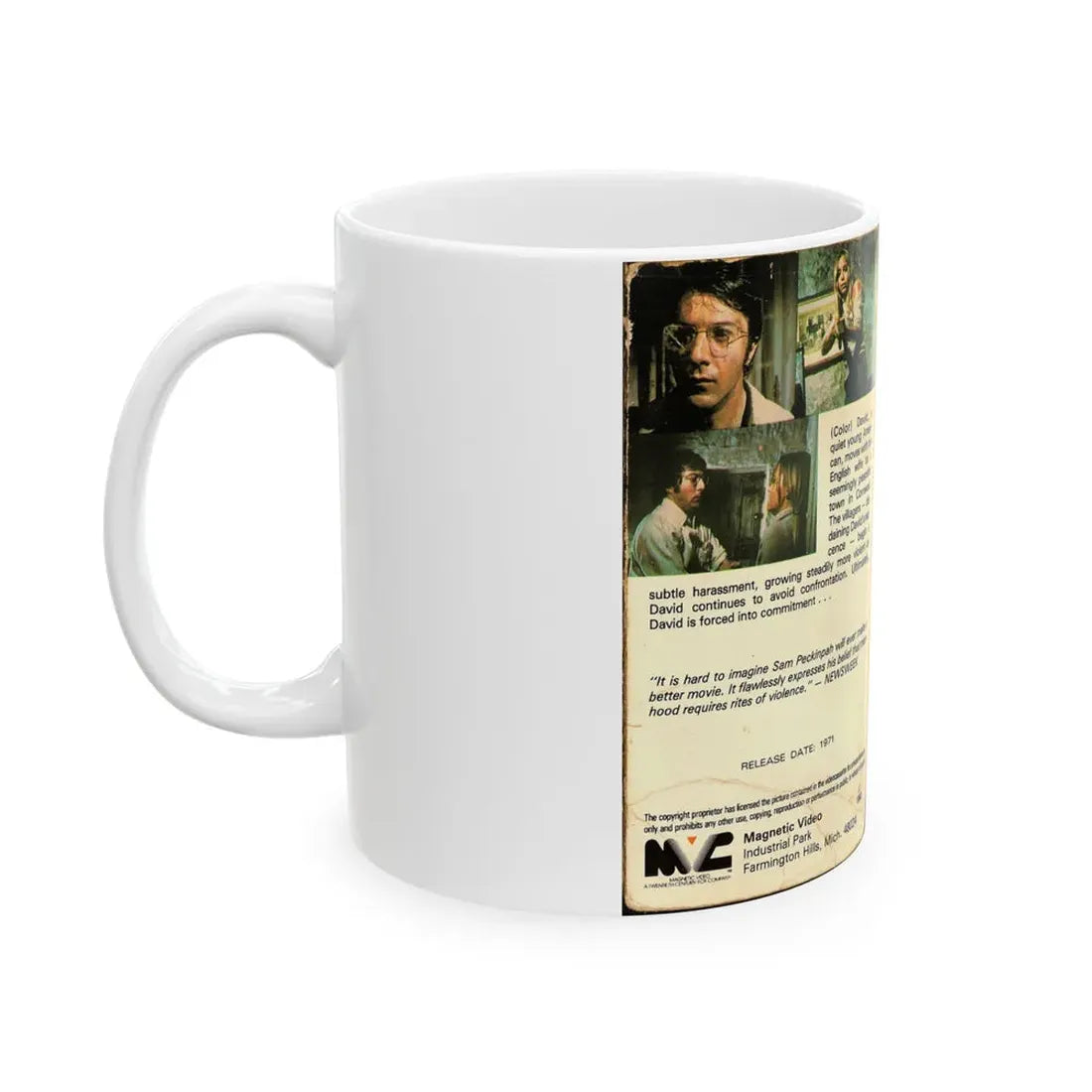 STRAW DOGS (VHS COVER) - White Coffee Mug - Go Mug Yourself
