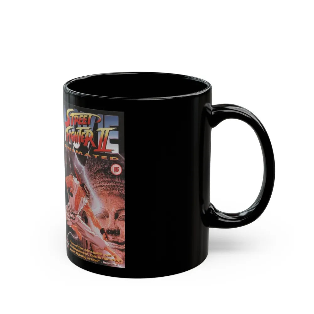 STREET FIGHTER 2 ANIMATED (VHS COVER) - Black Coffee Mug-Go Mug Yourself