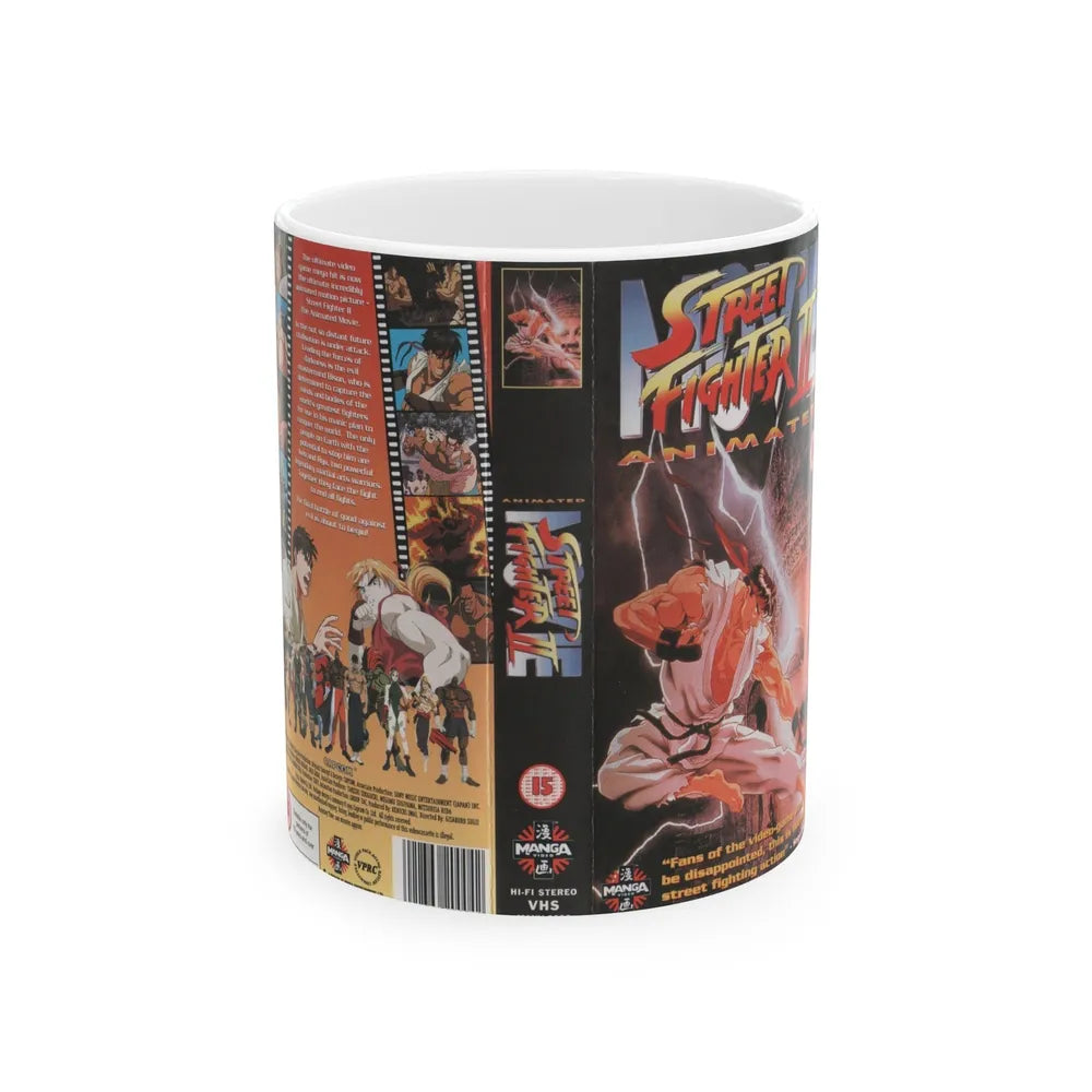 STREET FIGHTER 2 ANIMATED (VHS COVER) - White Coffee Mug-11oz-Go Mug Yourself