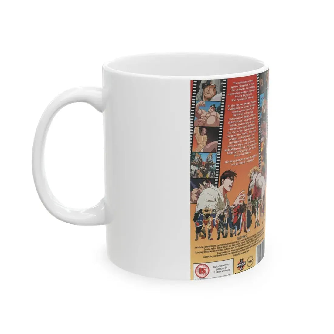 STREET FIGHTER 2 ANIMATED (VHS COVER) - White Coffee Mug - Go Mug Yourself