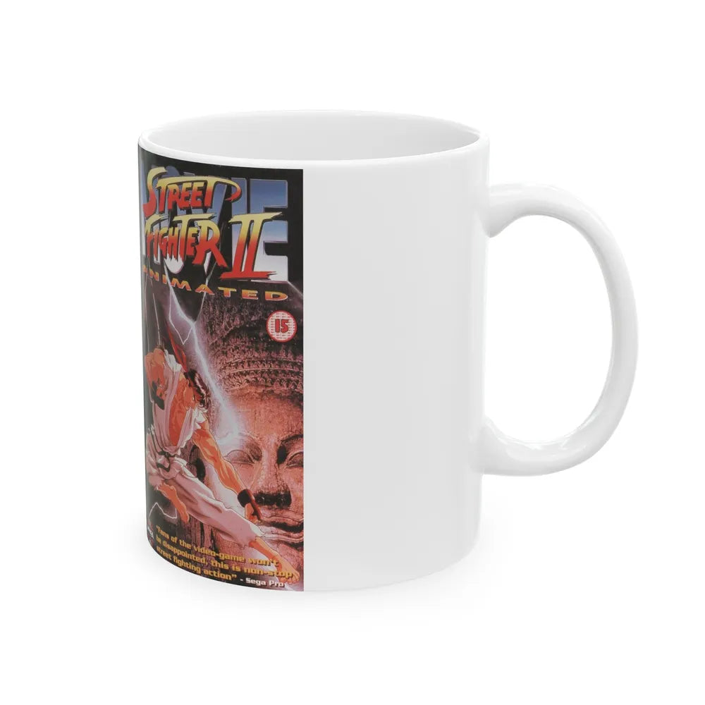 STREET FIGHTER 2 ANIMATED (VHS COVER) - White Coffee Mug-Go Mug Yourself