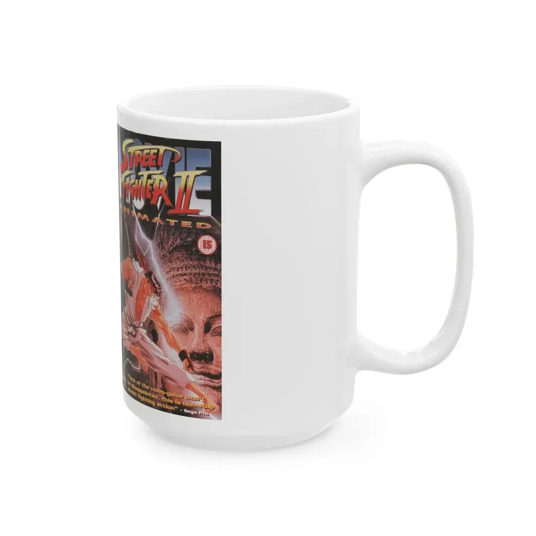 STREET FIGHTER 2 ANIMATED (VHS COVER) - White Coffee Mug - Go Mug Yourself