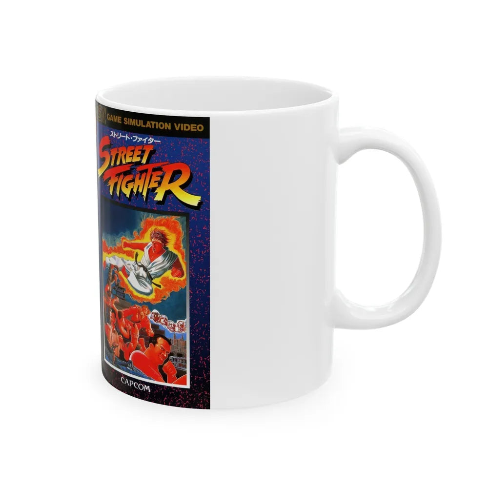 STREET FIGHTER GAME SIMULATION VIDEO CAPCOM (VHS COVER) - White Coffee Mug-Go Mug Yourself