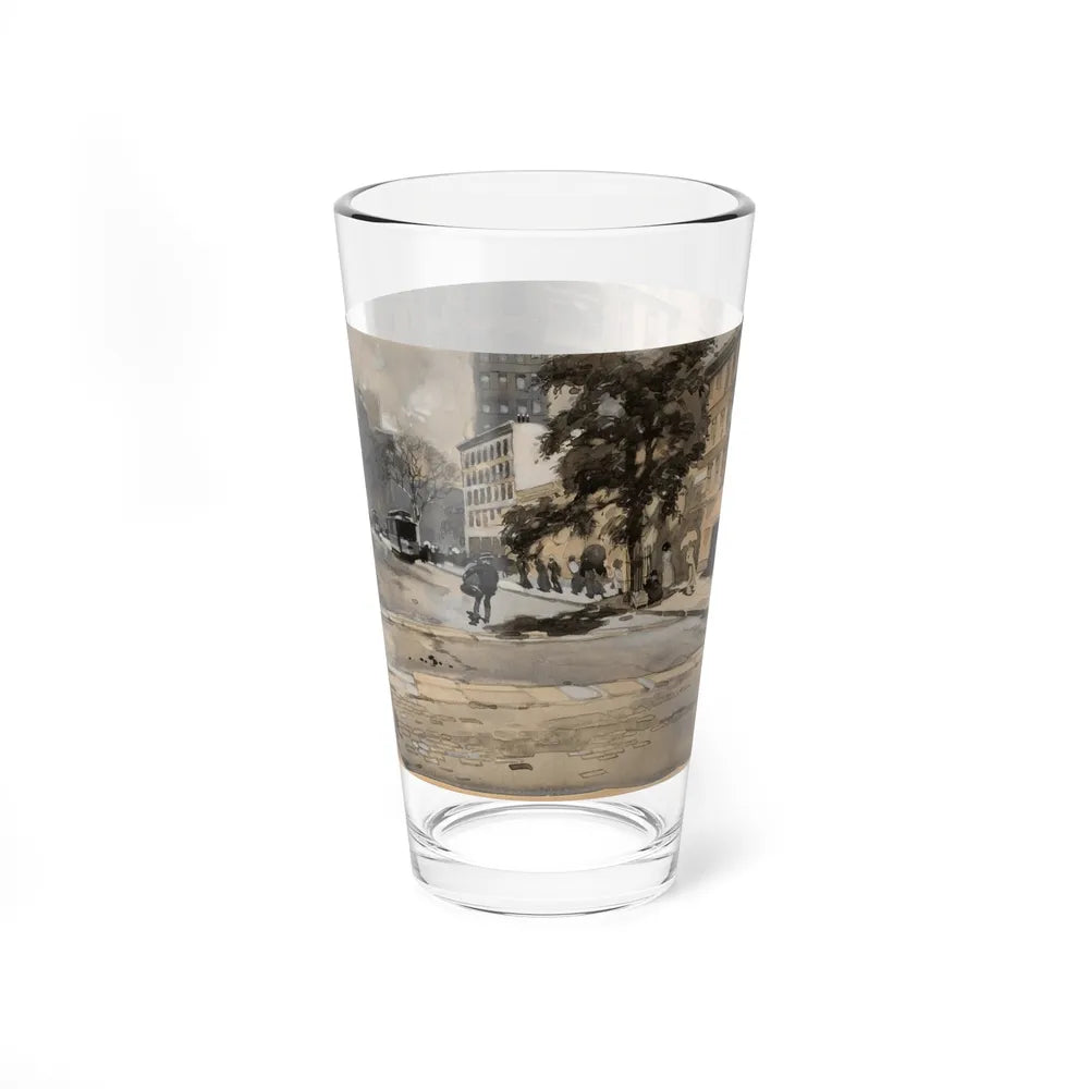 Street Scene (Magazine Illustration) Pint Glass 16oz-16oz-Go Mug Yourself