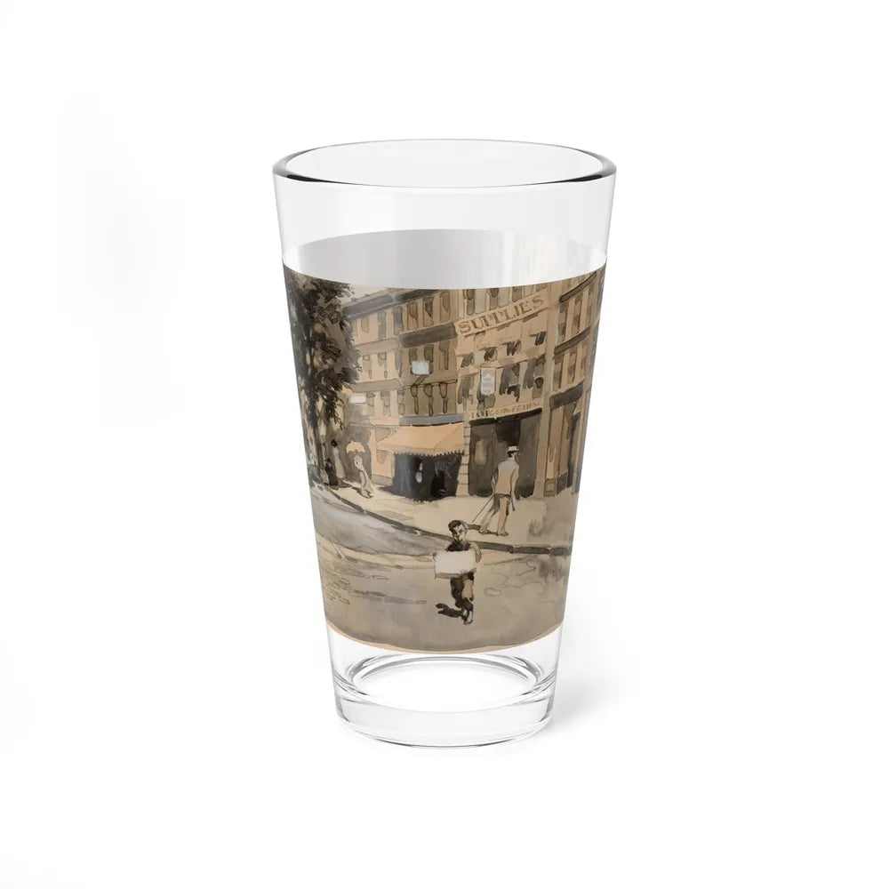 Street Scene (Magazine Illustration) Pint Glass 16oz-Go Mug Yourself