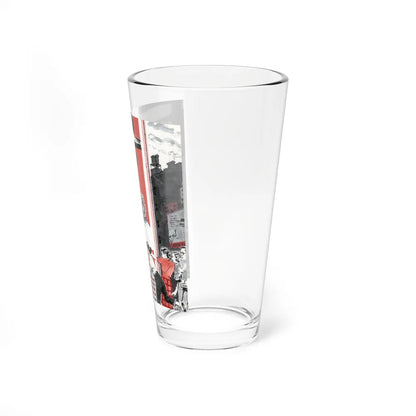 Street Scene with Celebrity (atributted) (Magazine Illustration) Pint Glass 16oz-Go Mug Yourself