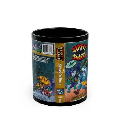 STREET SHARKS SHARK N ROLL (VHS COVER) - Black Coffee Mug-11oz-Go Mug Yourself