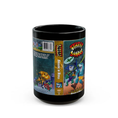 STREET SHARKS SHARK N ROLL (VHS COVER) - Black Coffee Mug-15oz-Go Mug Yourself