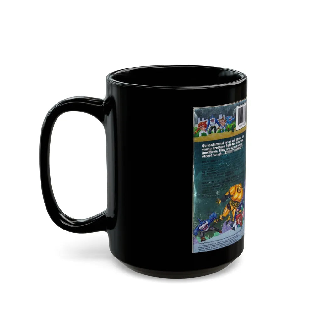 STREET SHARKS SHARK N ROLL (VHS COVER) - Black Coffee Mug-Go Mug Yourself